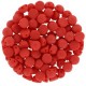 Czech 2-hole Cabochon beads 6mm Opaque Red Matted